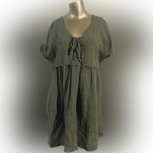 True Craft Olive color mini dress, Large